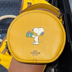 Coach Yellow Snoopy Round Bag